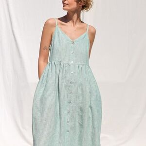 Off On Eloise Dress in Green Stripe